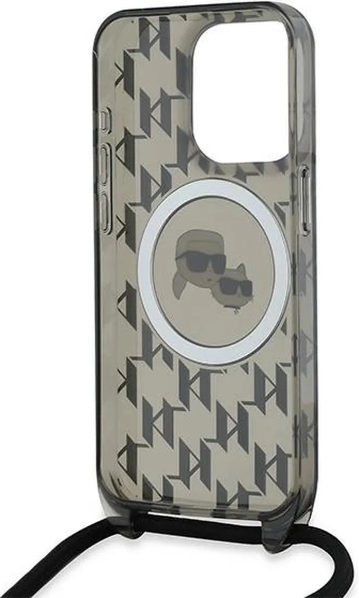 Karl Lagerfeld IML Crossbody Monogram MagSafe Hoesje iPhone 15 Pro Max - Zwart - afbeelding 6 van 6