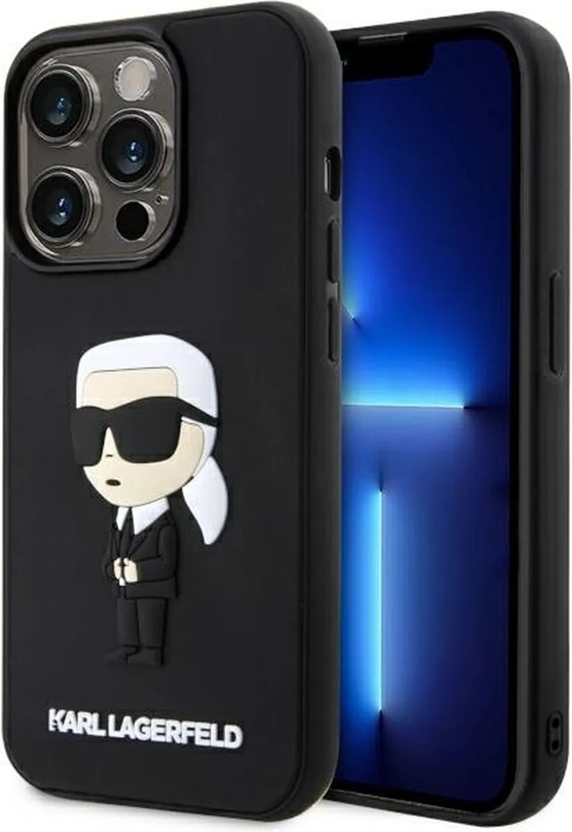 Karl Lagerfeld KLHCP14L3DRKINK Hoesje iPhone 14 Pro - Zwart