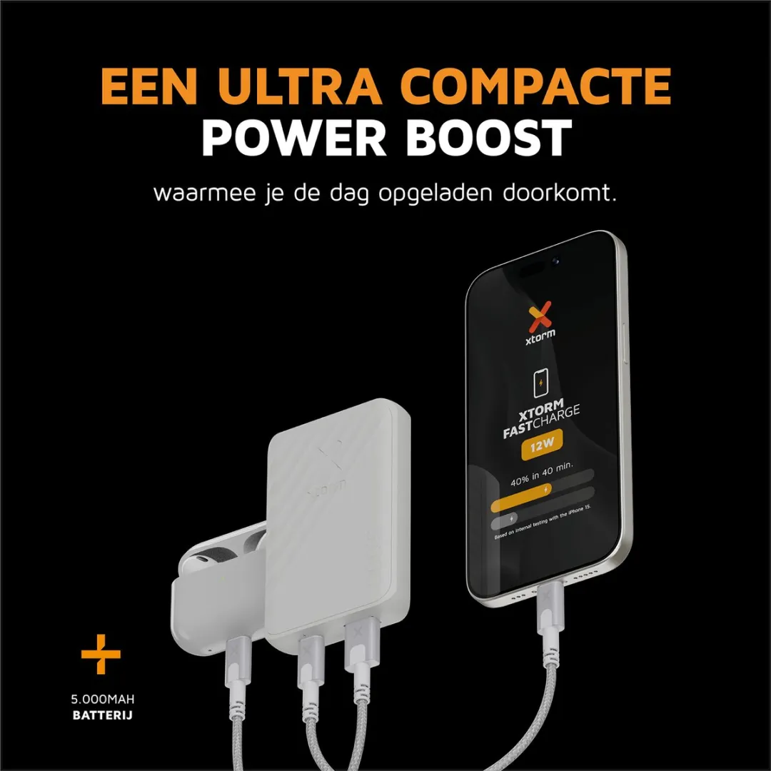 Xtorm Go2 Powerbank XG2050 5.000mAh - 2x USB - Wit
