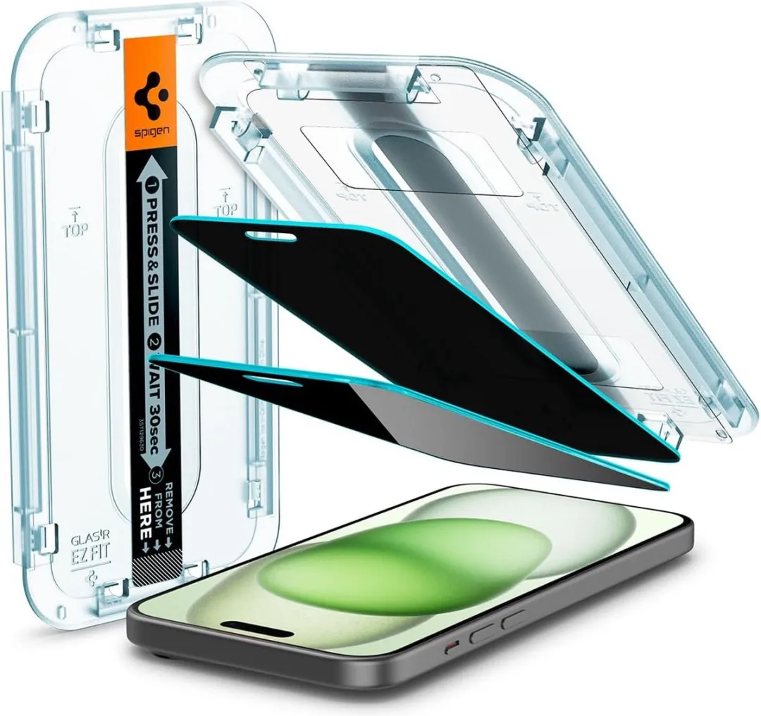 Spigen Glass.tR EZ Fit iPhone 15 Plus Privacy Screenprotector