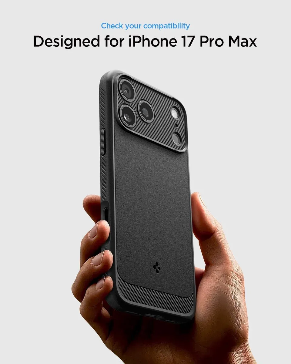 Spigen ACS06801 Back Cover Hoesje - iPhone 17 Pro Max - Koolstofvezel - Zwart