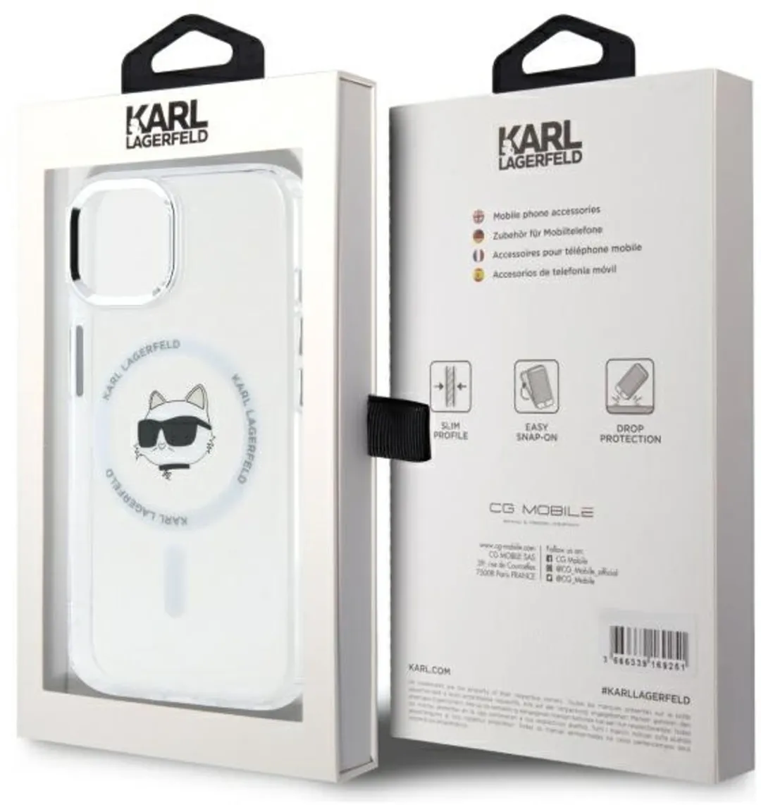 Karl Lagerfeld KLHMP15MHLHSC Hardcase Metaal iPhone 15 Plus - Transparent