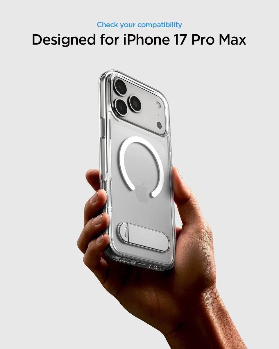 Spigen Ultra Hybrid S Hoesje iPhone 17 Pro Max - 360° Kickstand - Transparant
