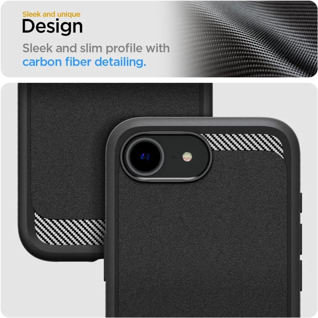 Spigen Rugged Back Cover iPhone 16e - Zwart