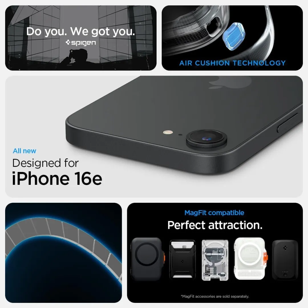 Spigen Rugged Back Cover iPhone 16e - Zwart