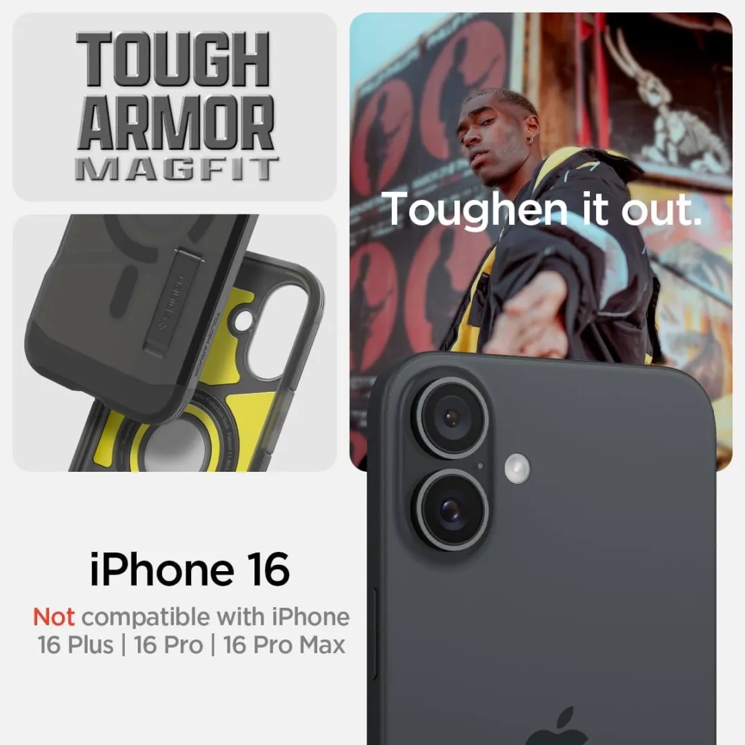 Spigen Tough Armor Back Cover iPhone 16e - Frost Black