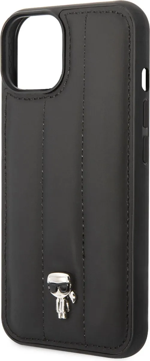 Karl Lagerfeld iPhone 14 Plus Backcase - Effen Zwart - Kunstleer - 3666339077723