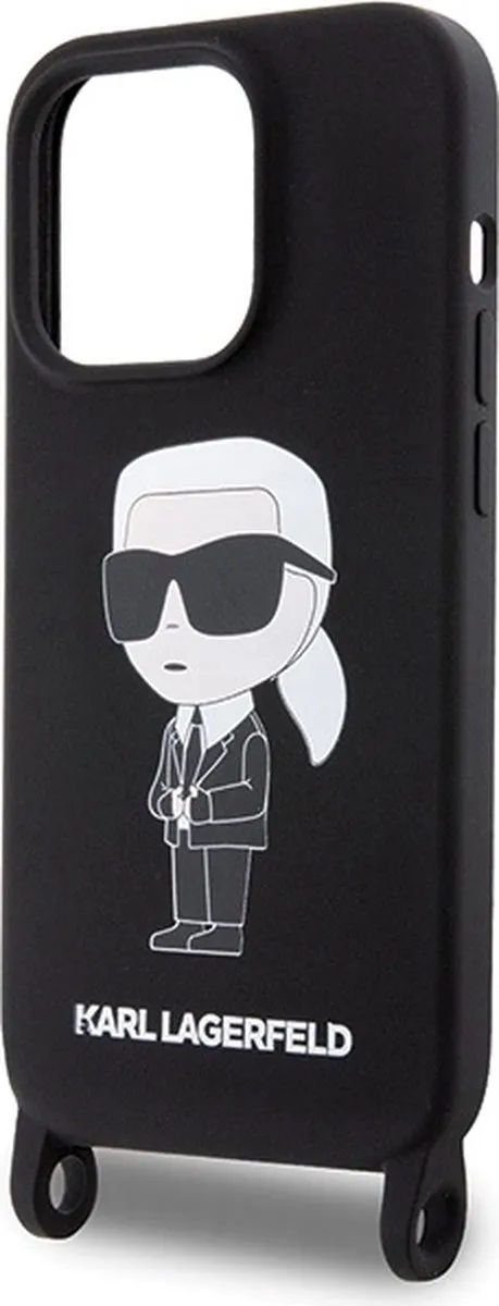 Karl Lagerfeld Ikonik Siliconen Hoesje iPhone 15 Pro Max - Zwart - afbeelding 6 van 6