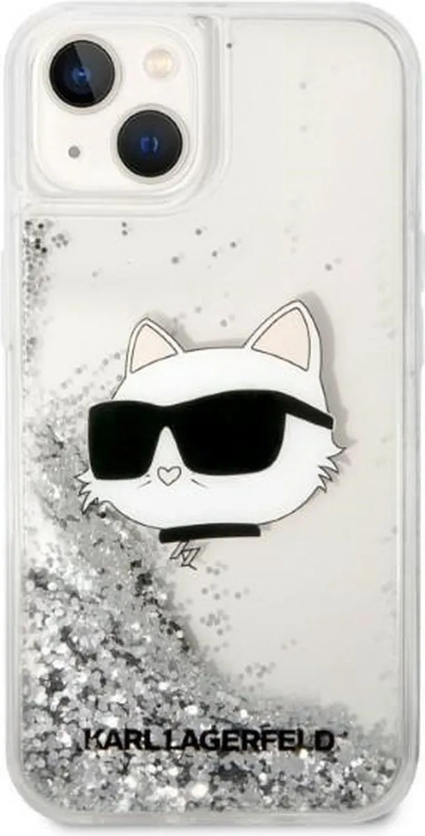 Karl Lagerfeld KLHCP14MLNCHCS iPhone 14 Plus Hoesje - Glitter Choupette - Zilver