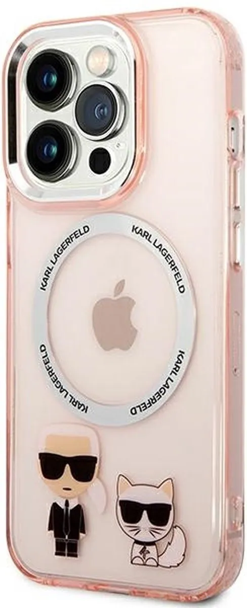 Karl Lagerfeld KLHMP14XHKCP Hoesje iPhone 14 Pro Max - Roze - Magsafe