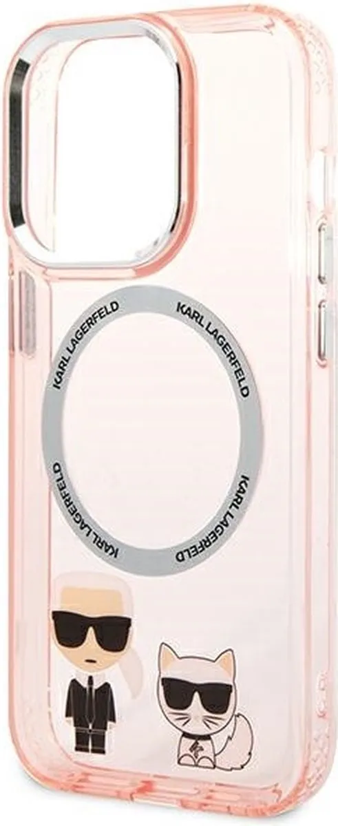 Karl Lagerfeld KLHMP14XHKCP Hoesje iPhone 14 Pro Max - Roze - Magsafe