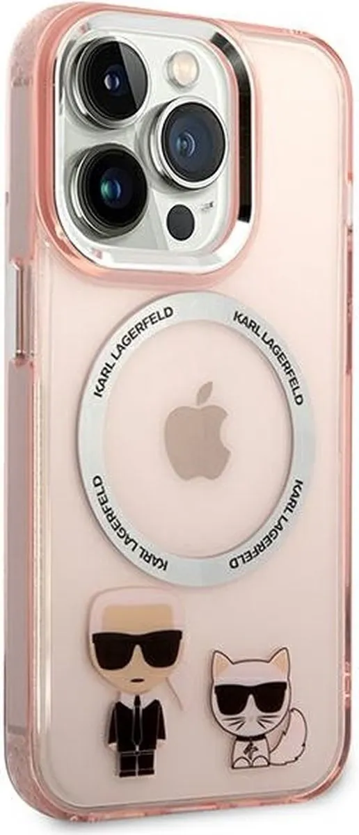 Karl Lagerfeld KLHMP14XHKCP Hoesje iPhone 14 Pro Max - Roze - Magsafe