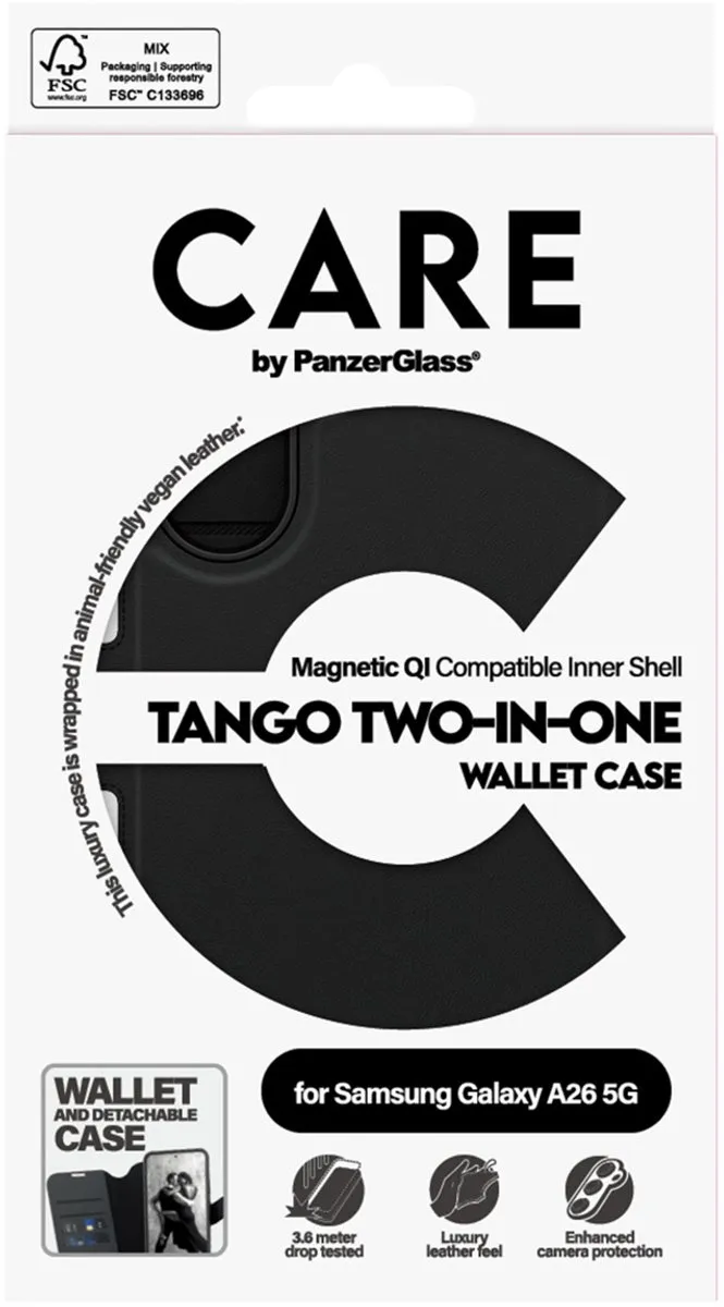 PanzerGlass Tango 2 Wallet Case MagSafe - Samsung Galaxy A26 CRRFTWLG38541 - Zwart