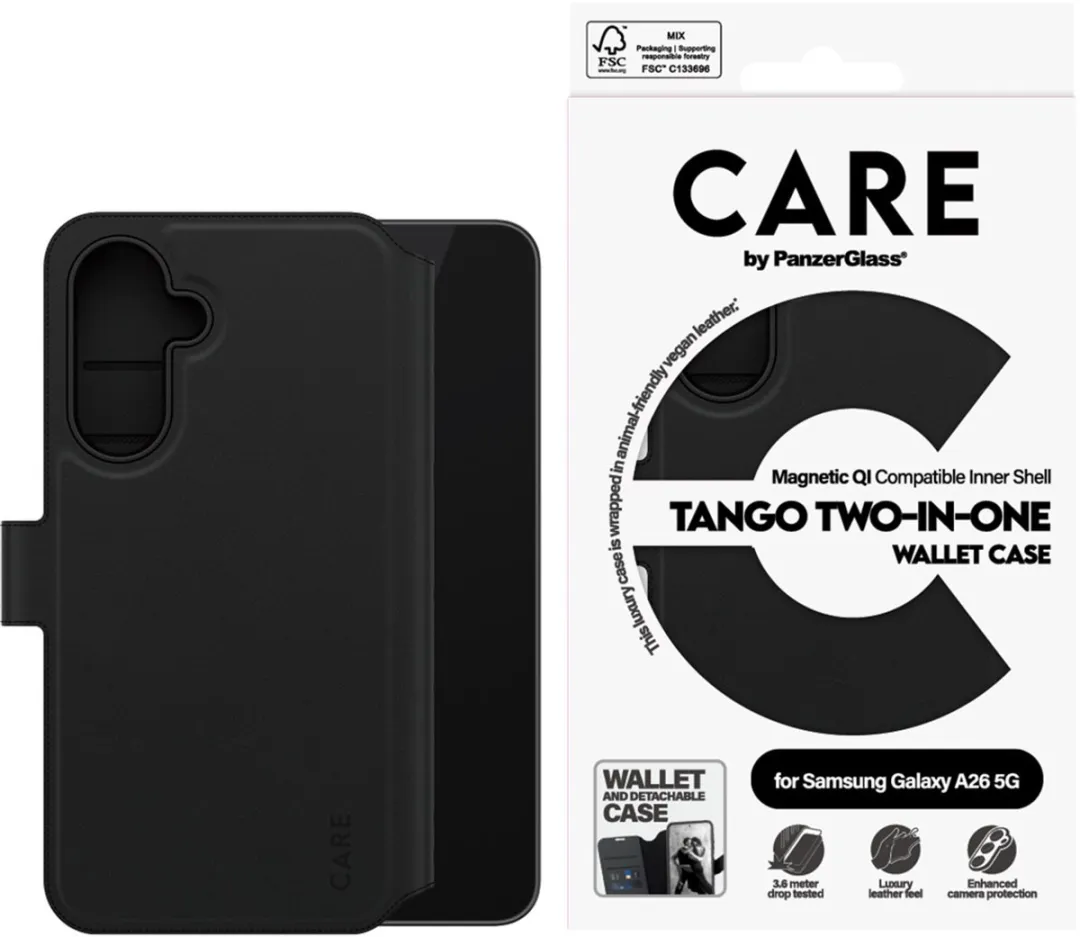 PanzerGlass Tango 2 Wallet Case MagSafe - Samsung Galaxy A26 CRRFTWLG38541 - Zwart