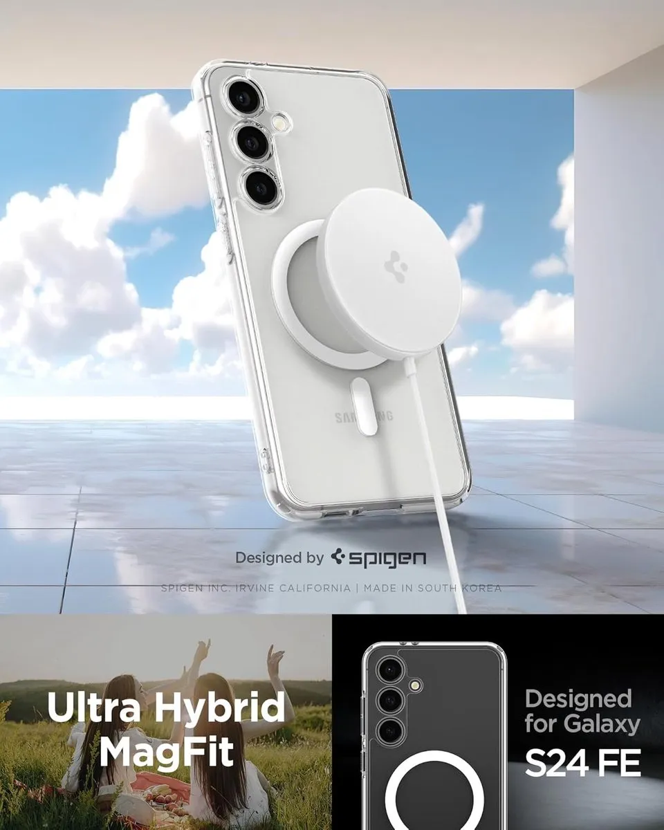 Spigen Galaxy S24 FE Ultra Hybrid Mag Back Cover - Wit