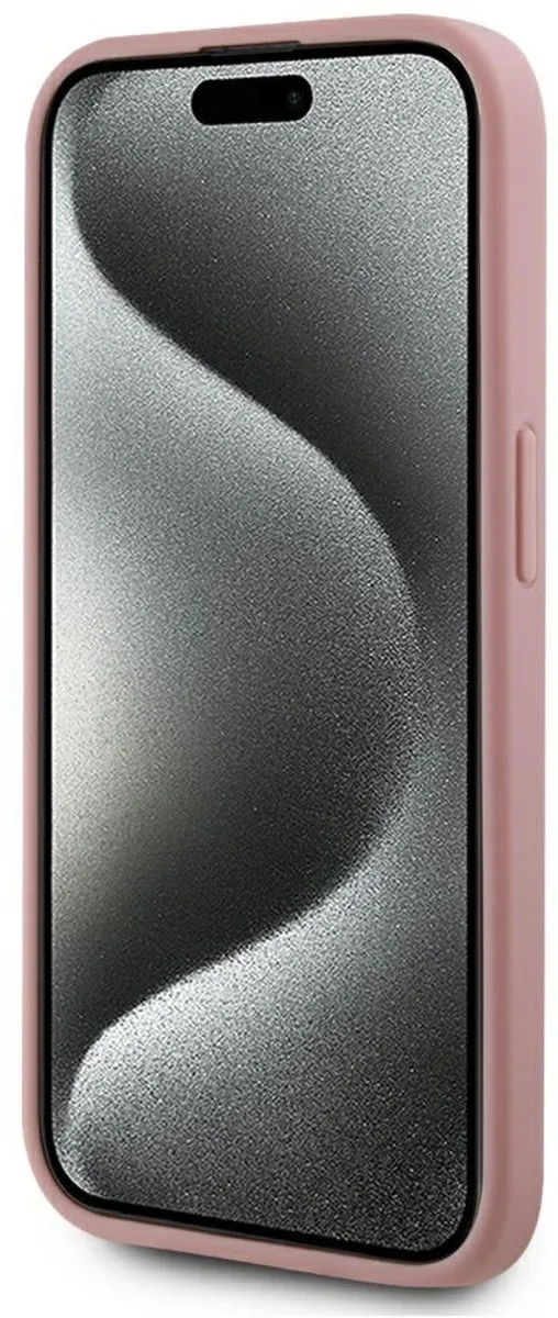 Karl Lagerfeld Hoesje iPhone 15 Pro Roze - Gekreukeld PU - afbeelding 6 van 6