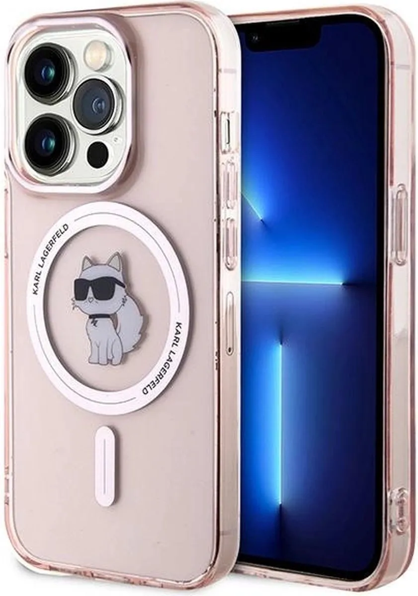 Karl Lagerfeld IML Choupette MagSafe Hoesje iPhone 14/Pro/Max - Roze