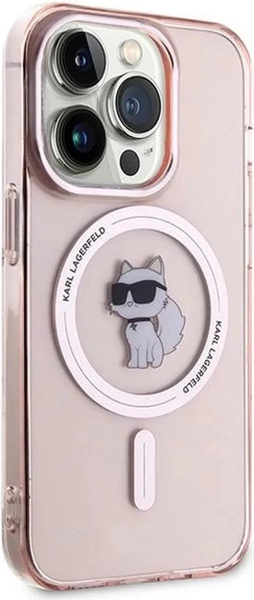 Karl Lagerfeld IML Choupette MagSafe Hoesje iPhone 14/Pro/Max - Roze