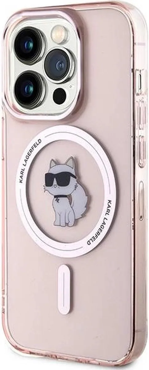 Karl Lagerfeld IML Choupette MagSafe Hoesje iPhone 14/Pro/Max - Roze