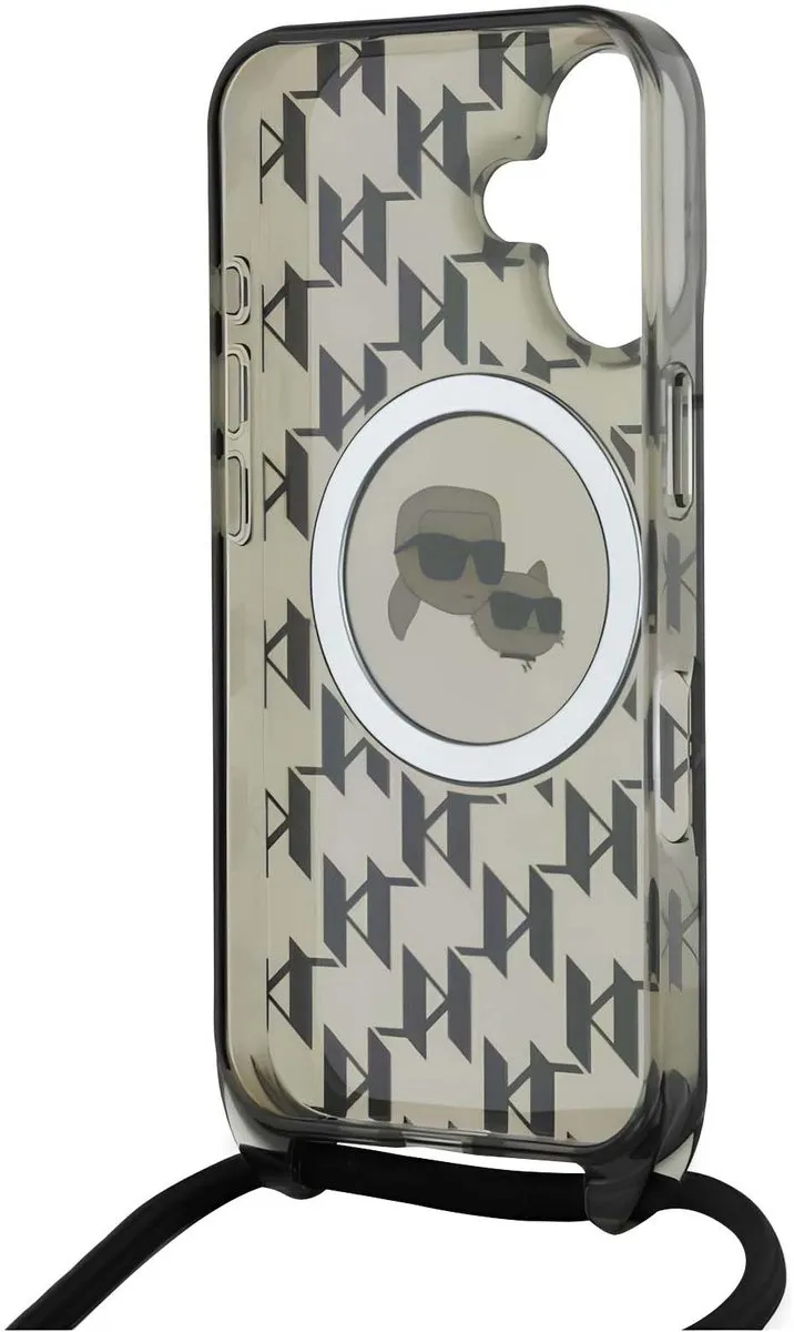 Karl Lagerfeld MagSafe Hoesje KLHMP16SHCKCKLCK - iPhone 16 - Transparant zwart
