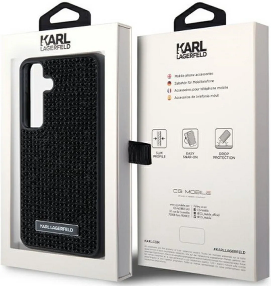 Karl Lagerfeld Rhinestones Back Case S926 - Zwart