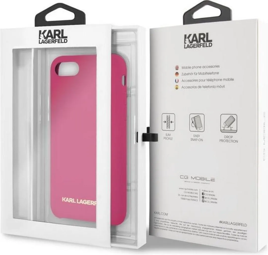 Karl Lagerfeld Silicone Back Case - iPhone 7 - Fuchsia
