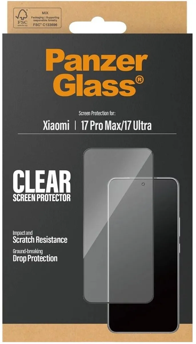 PanzerGlass Ultra-Wide Screenprotector Xiaomi 17 Ultra - Antibacterieel