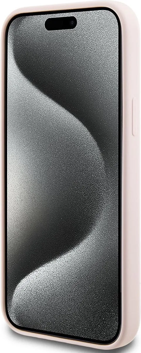 Karl Lagerfeld iPhone 15/14 Plus Hoesje - Roze Script Logo
