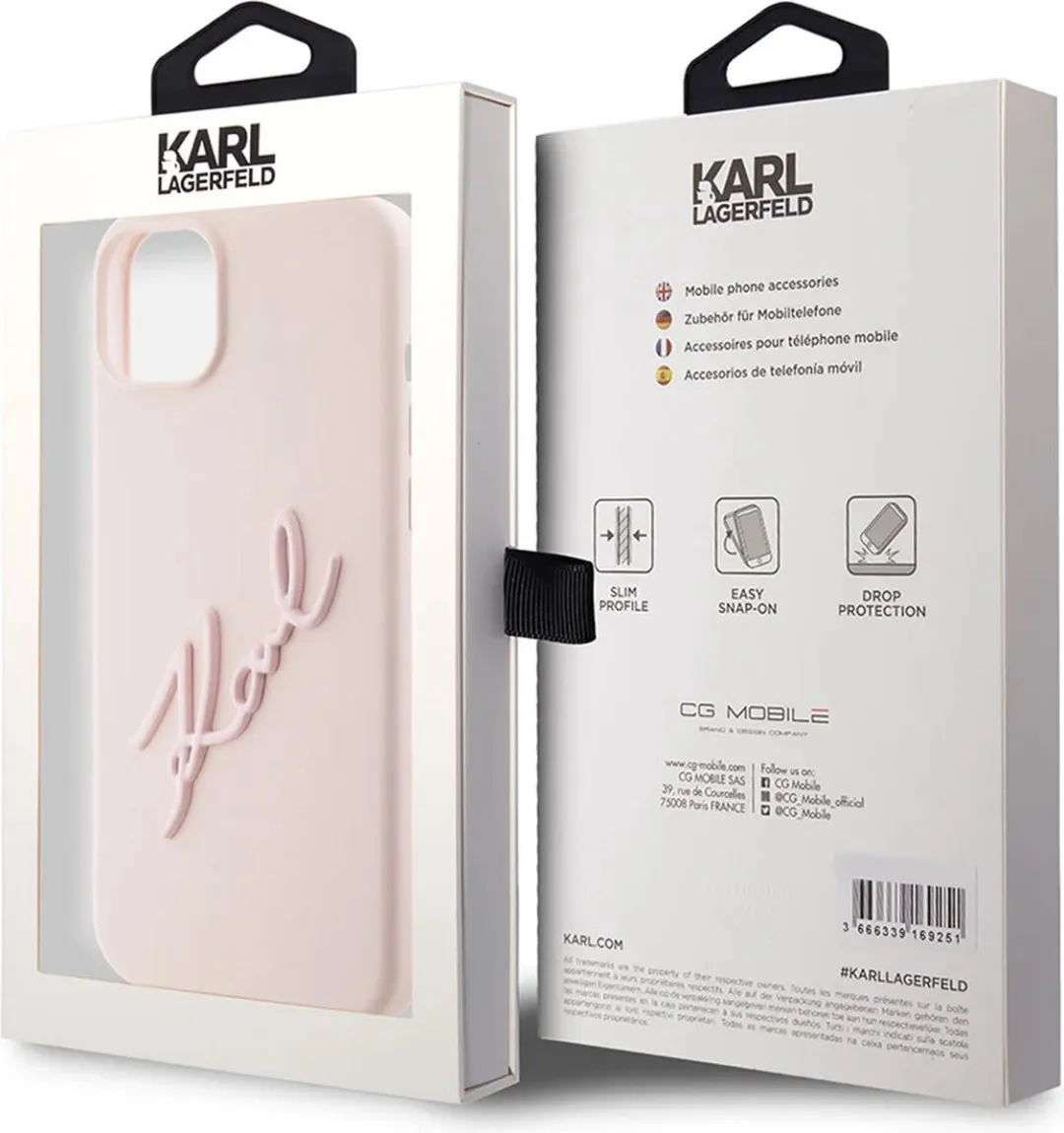Karl Lagerfeld iPhone 15/14 Plus Hoesje - Roze Script Logo - afbeelding 6 van 6