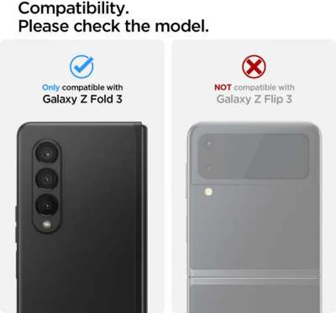 Spigen Camera Lens Glass Protector Samsung Galaxy Z Fold 3 - 2 Stuks - Zwart