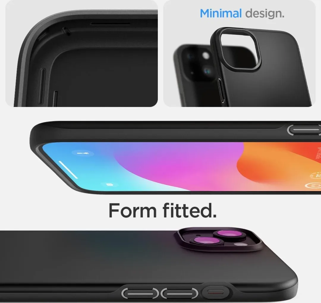 Spigen Apple iPhone 15 Plus Thin Fit Hoesje - Zwart