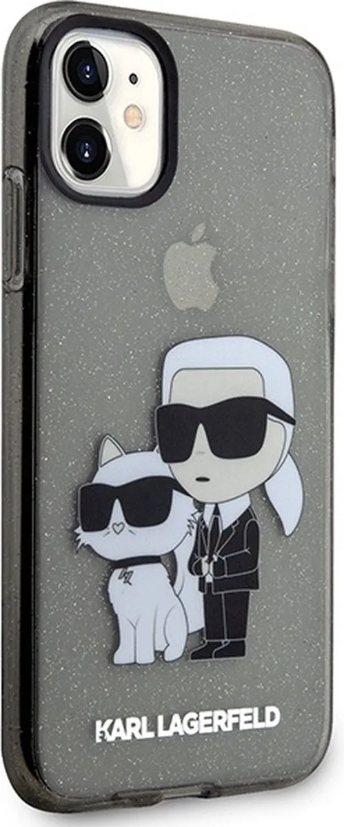Karl Lagerfeld KLHCN61HNKCTGK Hoesje iPhone 11/Xr - Gliter - Zwart