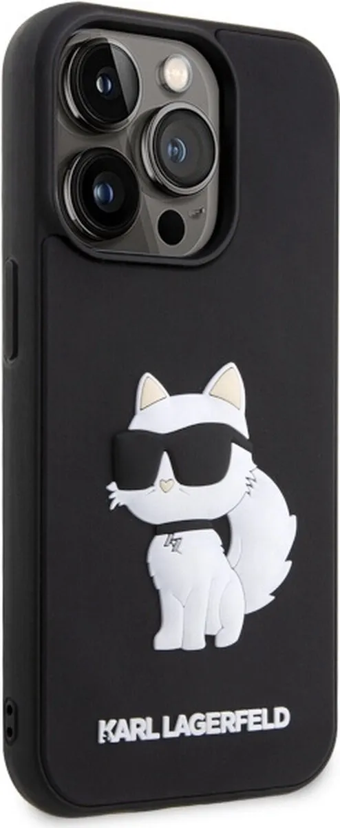 Karl Lagerfeld KLHCP14L3DRKHNK Hoesje iPhone 14 Pro - Choupette - Zwart - afbeelding 6 van 6
