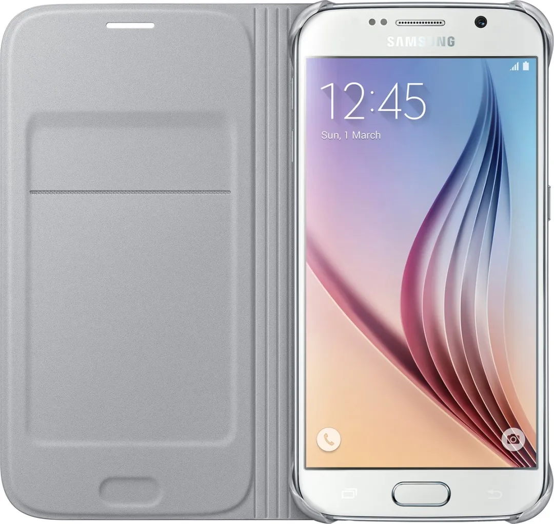 Samsung Galaxy S6 Flip Wallet Hoes - Zilver