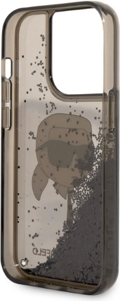 Karl Lagerfeld KLHCP14LLNKHCK iPhone 14 Pro Hoesje - Glitter - Zwart