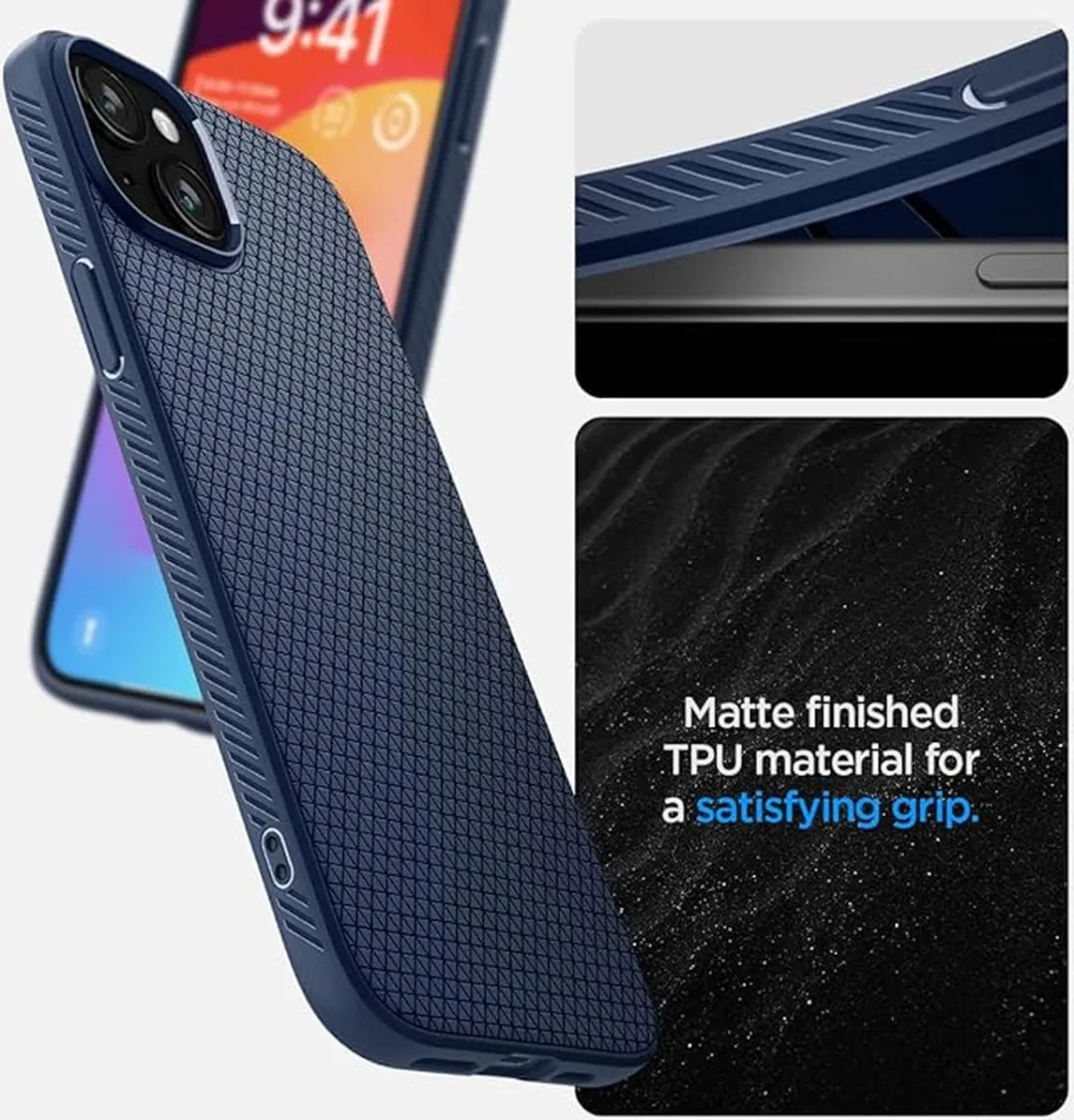 Spigen Liquid Air Hoesje iPhone 15 Pro - Blauw