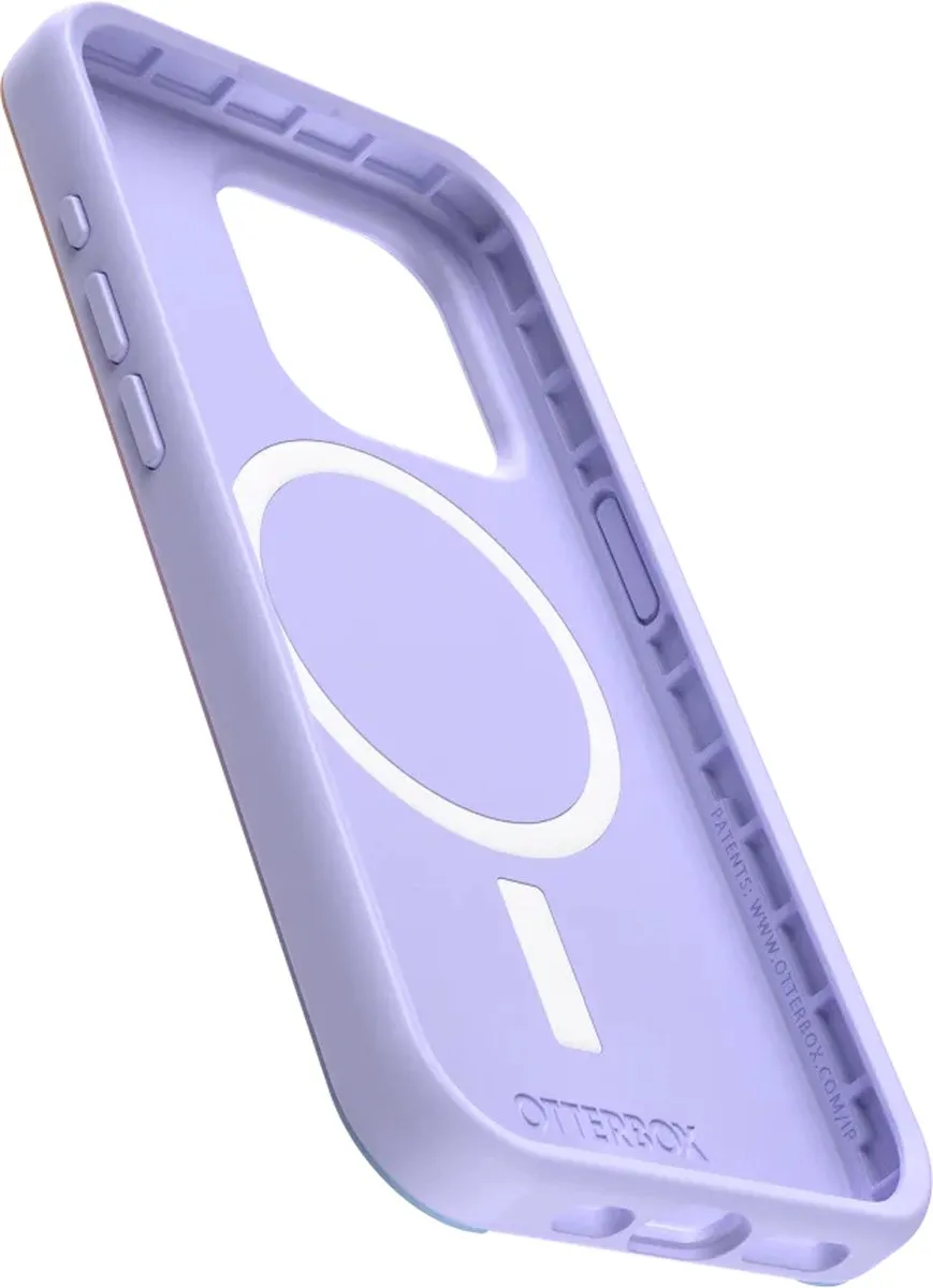 OtterBox Symmetry Back Cover iPhone 15 Pro - MagSafe - Paars/Oranje