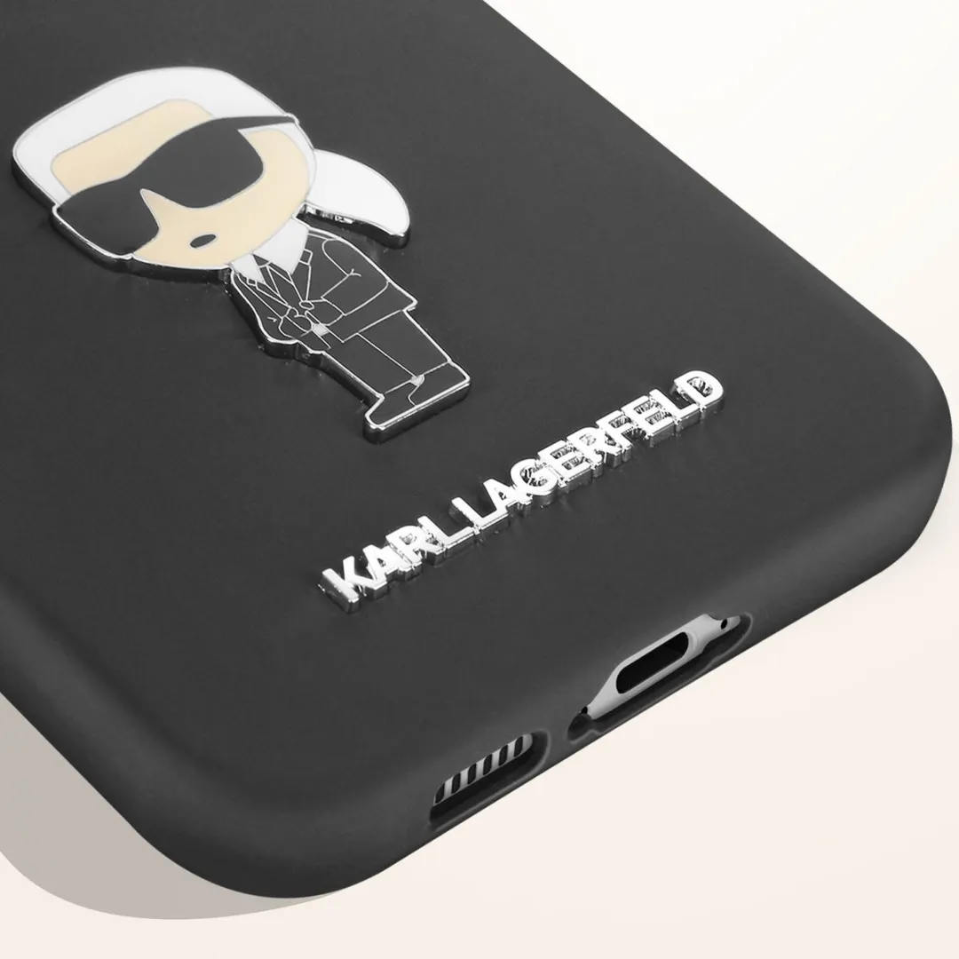 Karl Lagerfeld Ikonik Metal Pin Hoesje - Samsung Galaxy S23 FE - Zwart