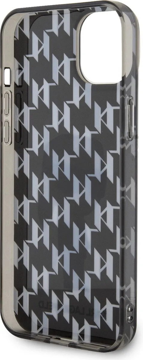 Karl Lagerfeld iPhone 15 Plus Hoesje - Ikonik Monogram Zwart
