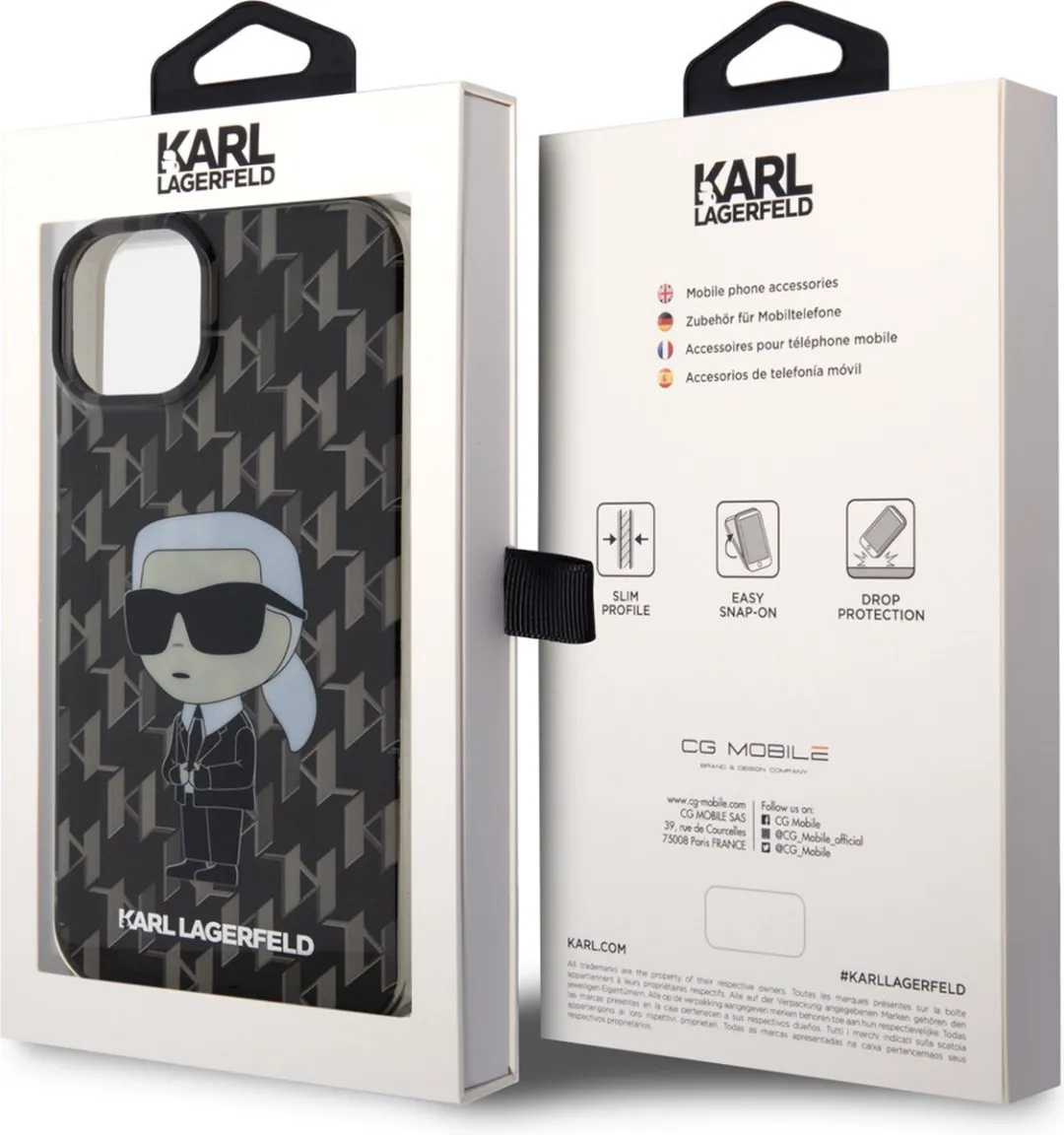 Karl Lagerfeld iPhone 15 Plus Hoesje - Ikonik Monogram Zwart - afbeelding 6 van 6