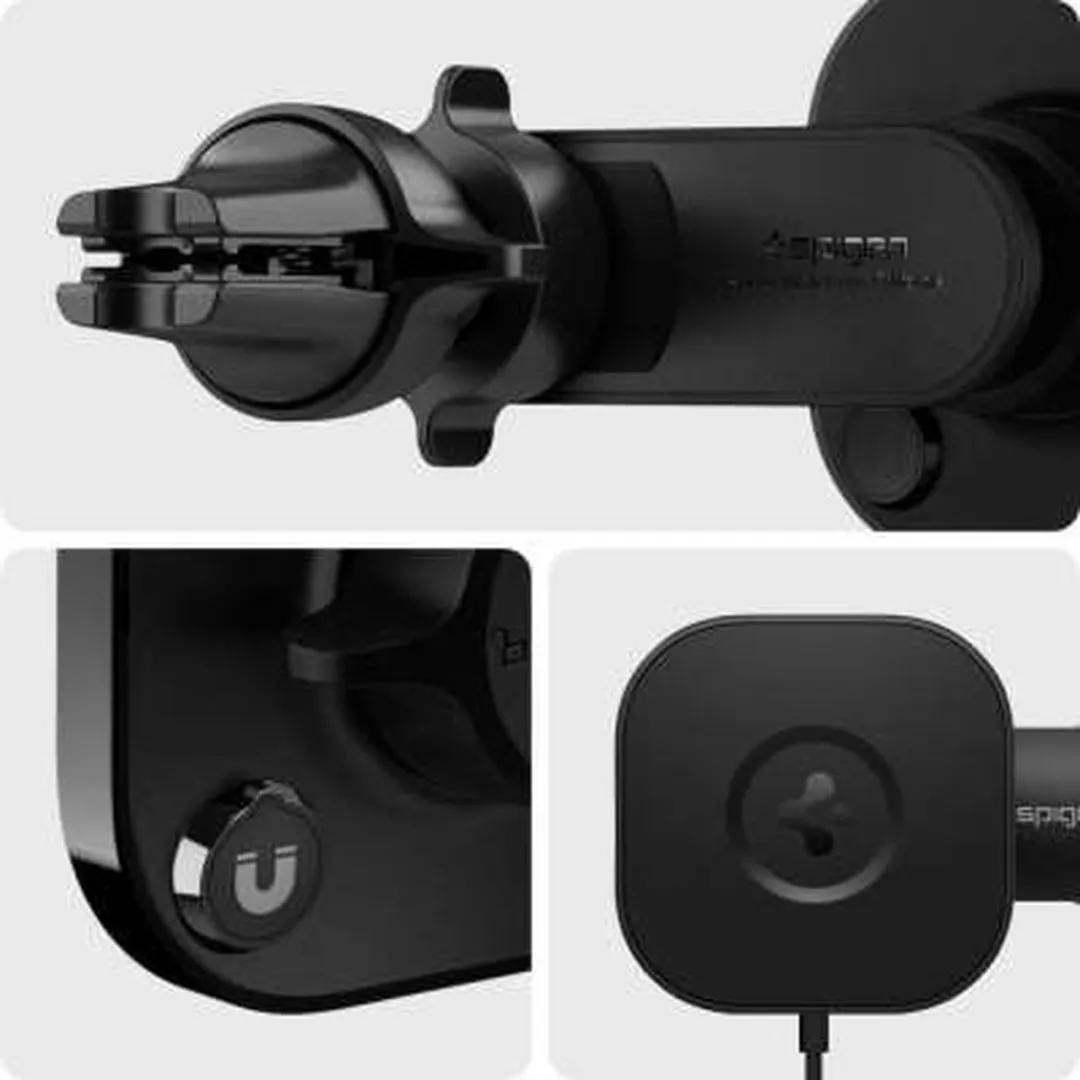 Spigen iPhone Mag OneTap Vent Car Holder 7.5W - Zwart