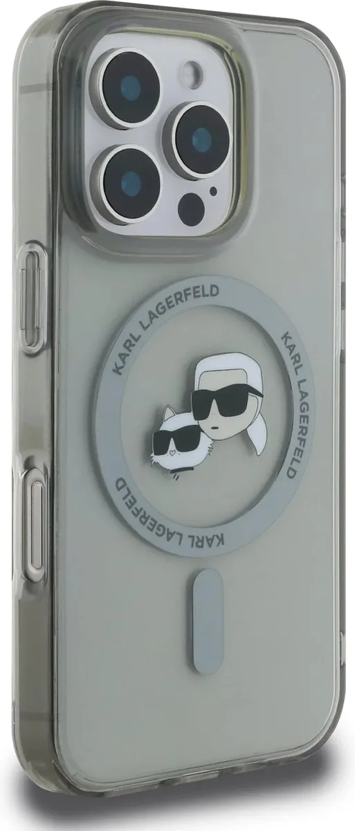 Karl Lagerfeld iPhone 16 Pro Max Backcover - KLHMP16XHLSKCK - MagSafe - Zwart-Transparant