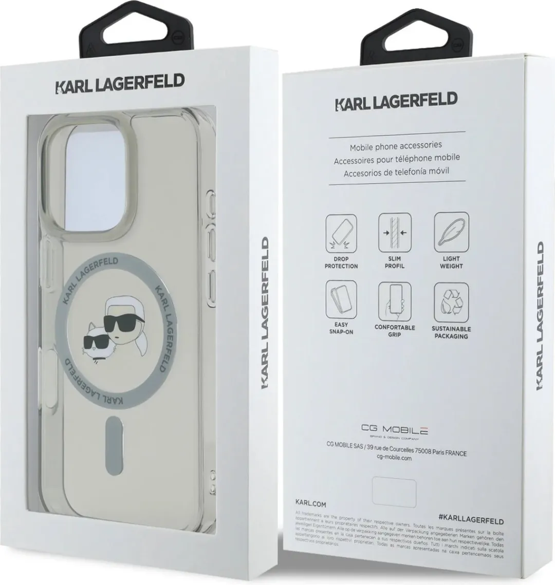 Karl Lagerfeld iPhone 16 Pro Max Backcover - KLHMP16XHLSKCK - MagSafe - Zwart-Transparant - afbeelding 6 van 6