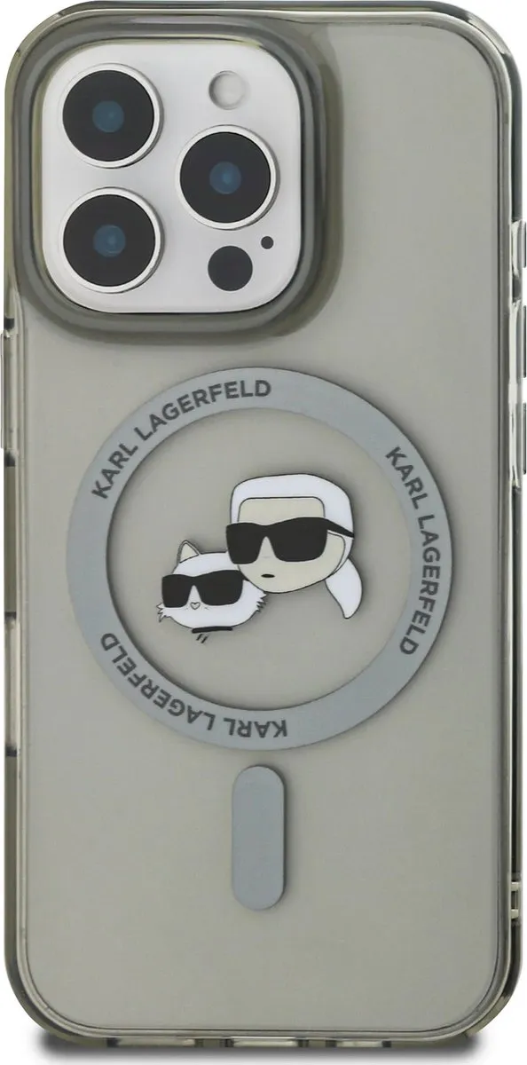 Karl Lagerfeld iPhone 16 Pro Max Backcover - KLHMP16XHLSKCK - MagSafe - Zwart-Transparant