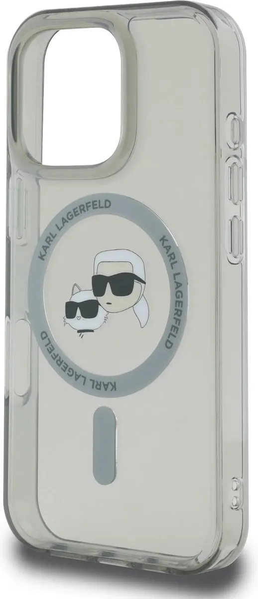 Karl Lagerfeld iPhone 16 Pro Max Backcover - KLHMP16XHLSKCK - MagSafe - Zwart-Transparant