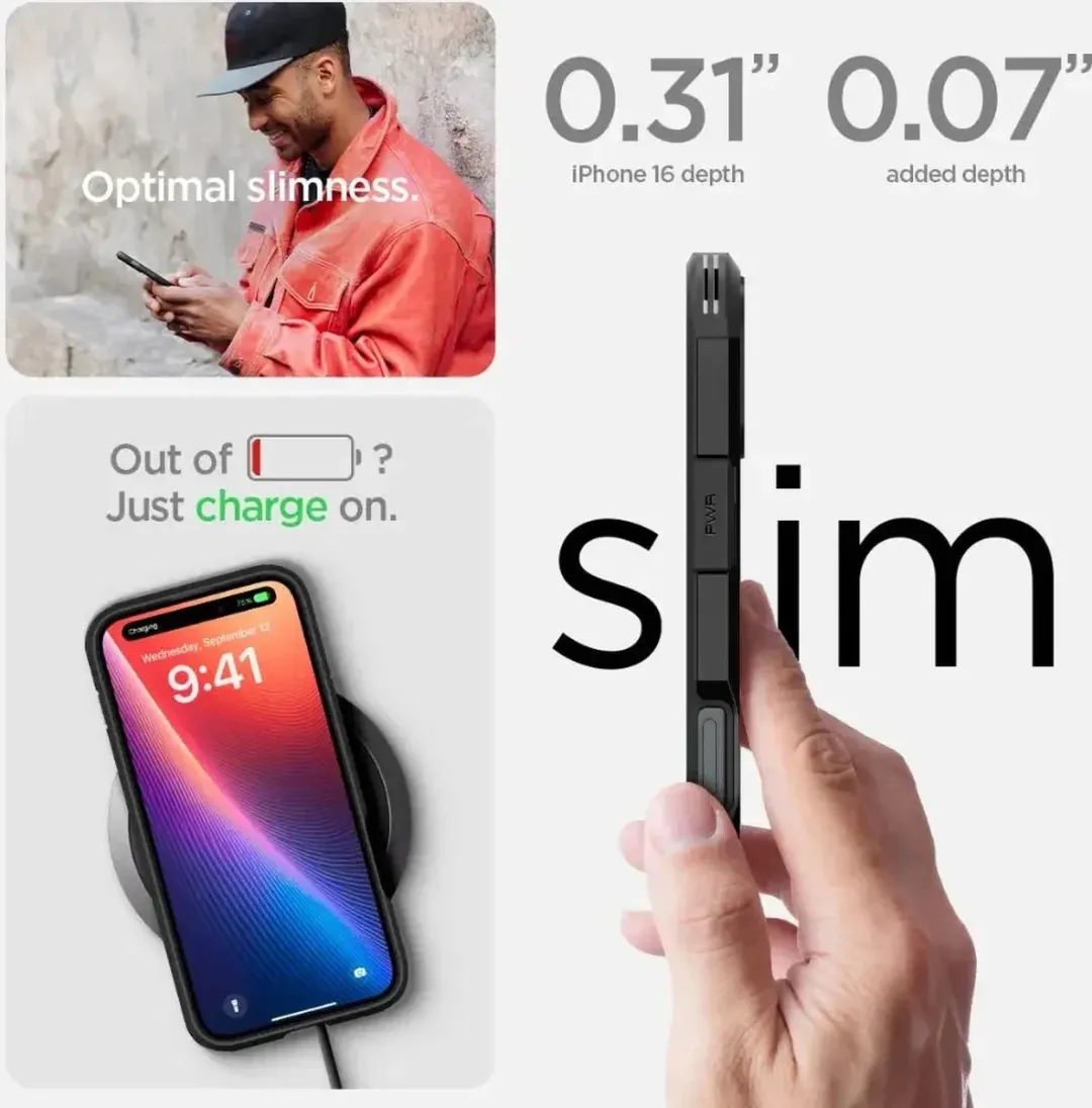 Spigen Tough Armor Back Cover iPhone 16 - Zwart