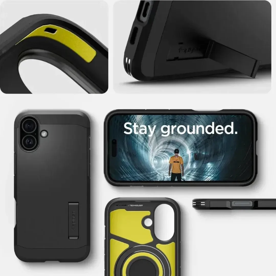 Spigen Tough Armor Back Cover iPhone 16 - Zwart