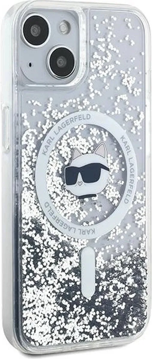 Karl Lagerfeld Choupette Liquid Glitter MagSafe Hoesje - iPhone 15/14 Plus - Transparant - afbeelding 6 van 6