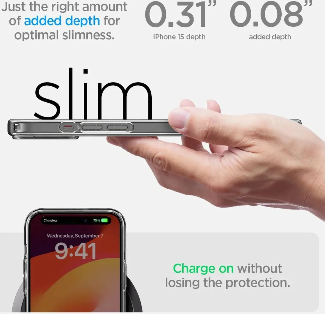 Spigen iPhone 15 Ultra Hybrid Back Cover - Zwart Transparant