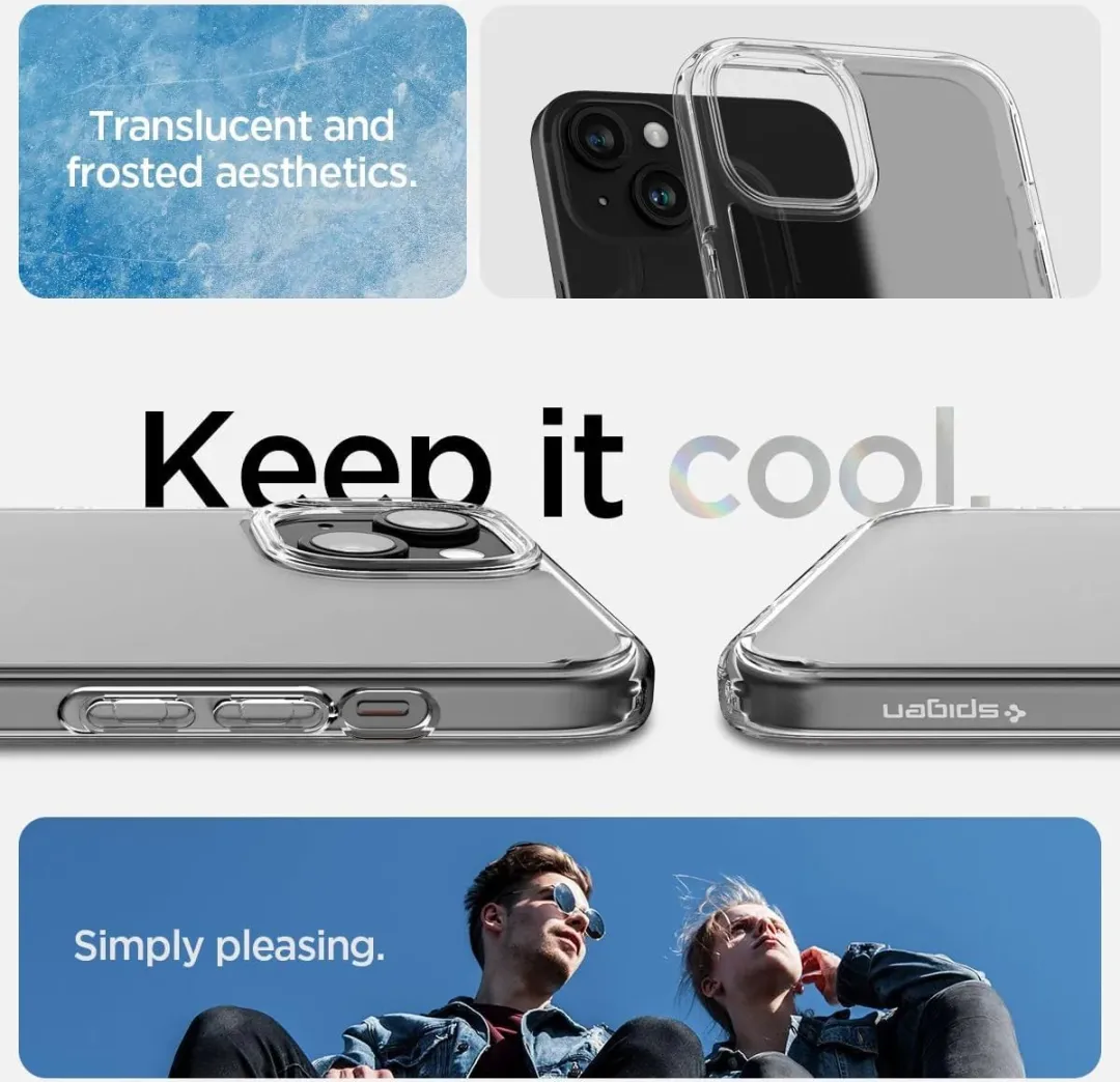 Spigen iPhone 15 Ultra Hybrid Back Cover - Zwart Transparant